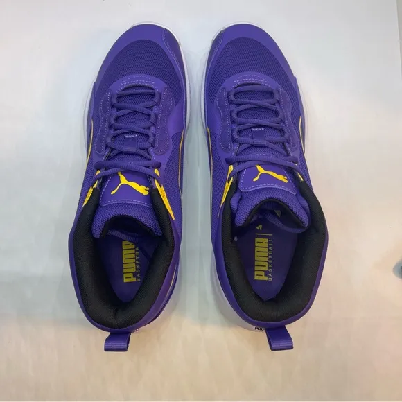 Puma Playmaker Pro Basketball Shoes Lakers Purple Gold 377572-08 Men’s Size 10