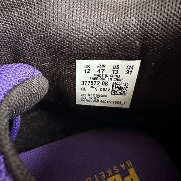 Puma Playmaker Pro Lakers Purple Yellow Men’s Size 13 Basketball Shoes 377572-08