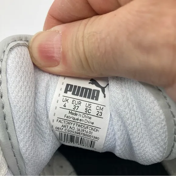 Puma Rebound Street V2 shoes sneakers high tops lace up shoes gray white 5C
