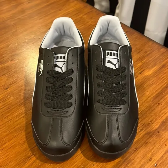 Puma Roma Basic shoes sneakers black grey Men’s Size 7.5 new