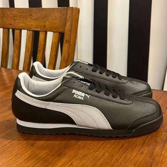 Puma Roma Basic shoes sneakers black grey Men’s Size 7.5 new