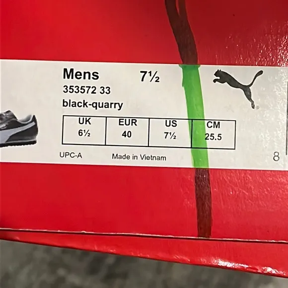 Puma Roma Basic shoes sneakers black grey Men’s Size 7.5 new