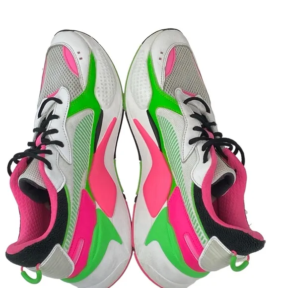 Puma RS-X Tracks MTV Sneakers Men’s 8.5 / Women’s 10 Shoes Neon Green Hot Pink