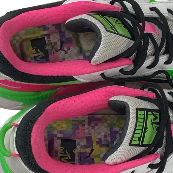 Puma RS-X Tracks MTV Sneakers Men’s 8.5 / Women’s 10 Shoes Neon Green Hot Pink