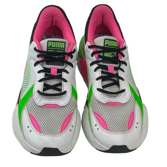 Puma RS-X Tracks MTV Sneakers Men’s 8.5 / Women’s 10 Shoes Neon Green Hot Pink
