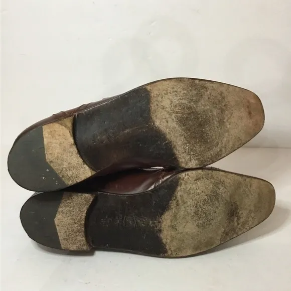 R Martegani Men’s Brown Alligator Leather Monkstrap  Shoes Size 10.5