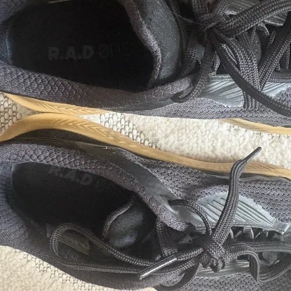 R.A.D ONE Men's Black and Tan Athletic Shoes fits women’s size 9