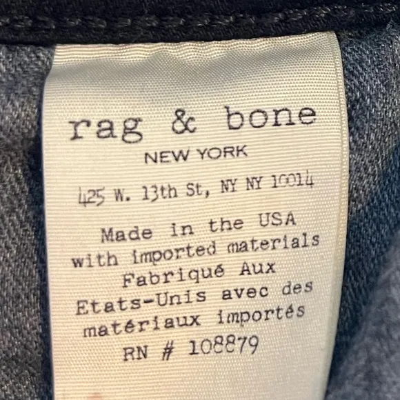 Rag &amp; Bone 10 inch crop flare Black Women’s Size 28