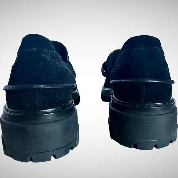 Rag &amp;‎ Bone Shiloh 2.0 Lug Sole Black Suede Loafer Size US 8.5 EU 38.5 Slip On