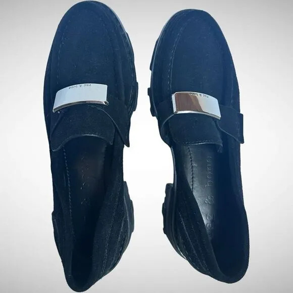Rag &amp;‎ Bone Shiloh 2.0 Lug Sole Black Suede Loafer Size US 8.5 EU 38.5 Slip On