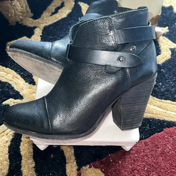 Rag &amp; Bone Women’s Black Leather Ankle Booties, Boots Shoes Size 7