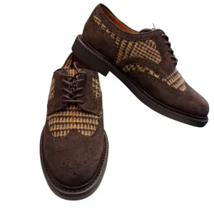 Ralph Lauren Asher Wool &amp; Suede Wingtip Oxford Shoes Unisex Men’s 6 Womens 8 NEW