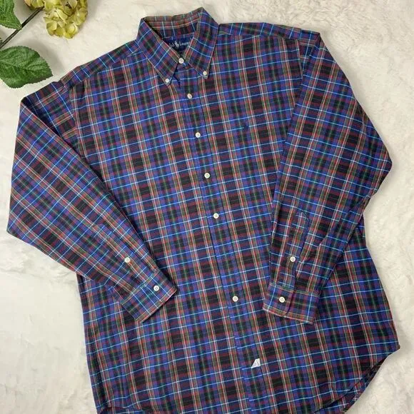 RALPH LAUREN heavy cotton long sleeve plaid shirt