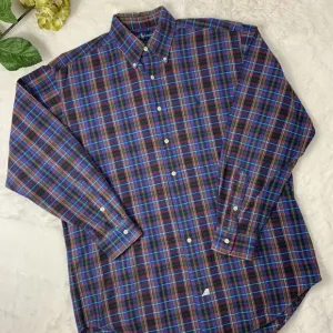 RALPH LAUREN heavy cotton long sleeve plaid shirt