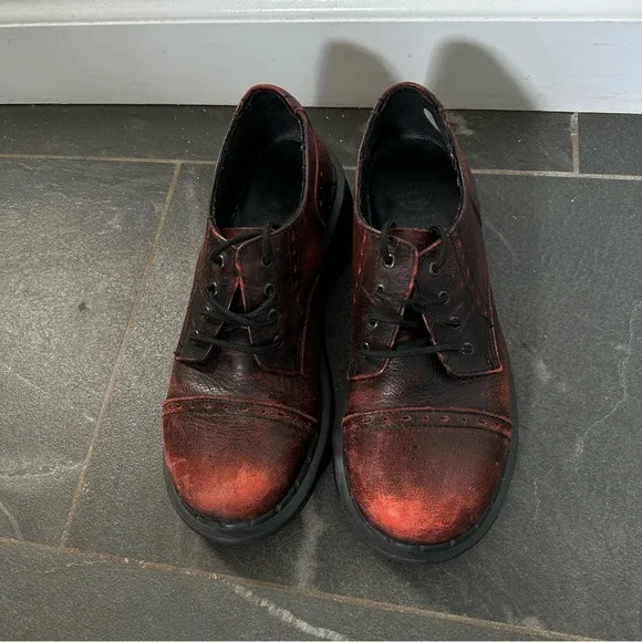 Rare Dr Martens wine Oxford platform shoes Size 7