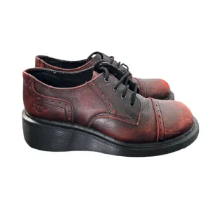 Rare Dr Martens wine Oxford platform shoes Size 7
