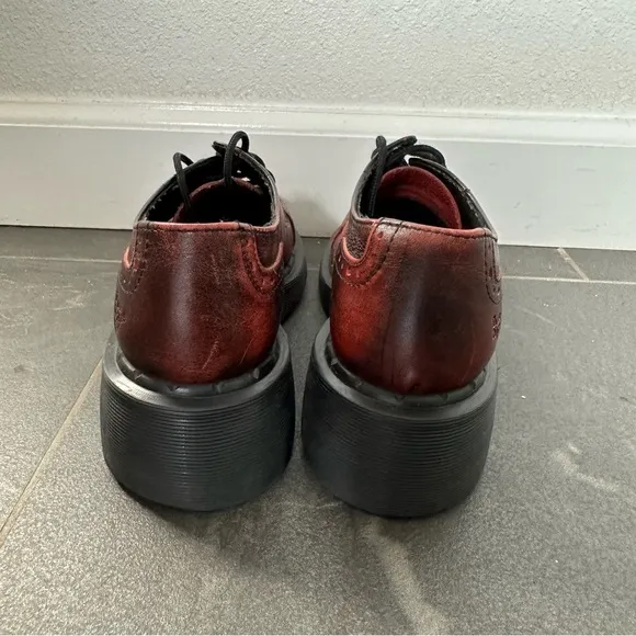 Rare Dr Martens wine Oxford platform shoes Size 7