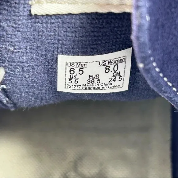 RARE Vans SK8 Hi Denim Patchwork Blue Stitched Sneaker Causal Shoes Women Size 8