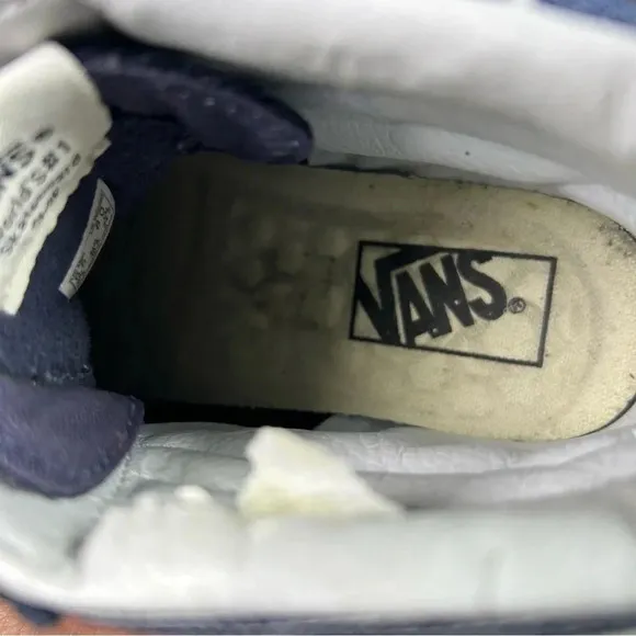 RARE Vans SK8 Hi Denim Patchwork Blue Stitched Sneaker Causal Shoes Women Size 8