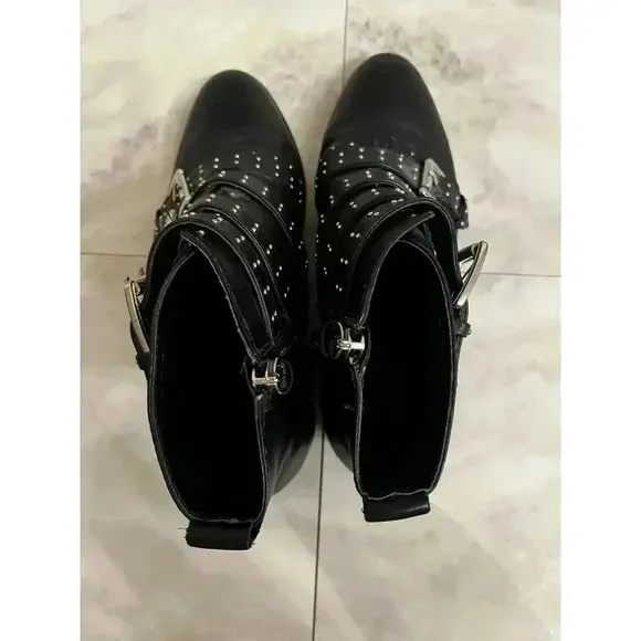 Rebecca Minkoff Shoes Maddox Buckle Ankle Booties Black Studded Women’s Size 7