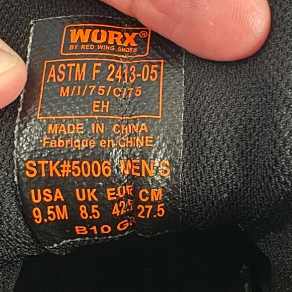 Red Wing Worx Men’s Shoes size 9.5
