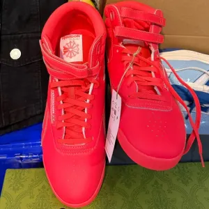 Reebok Classic Freestyle Hi GY7484 Shoes Unisex RARE Red Orange