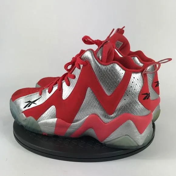 Reebok Kamikaze II 2 Mid Red/Silver Basketball Shoes V48540 Men’s Size 11