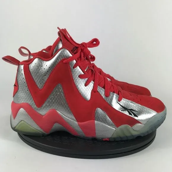 Reebok Kamikaze II 2 Mid Red/Silver Basketball Shoes V48540 Men’s Size 11