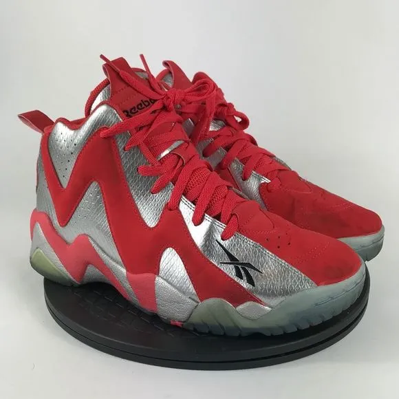 Reebok Kamikaze II 2 Mid Red/Silver Basketball Shoes V48540 Men’s Size 11