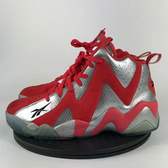 Reebok Kamikaze II 2 Mid Red/Silver Basketball Shoes V48540 Men’s Size 11