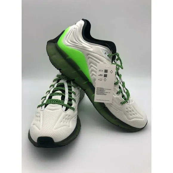 Reebok Men’s Zig Kinetica Running Shoes White/Solar Green FZ3101 Size 10.5