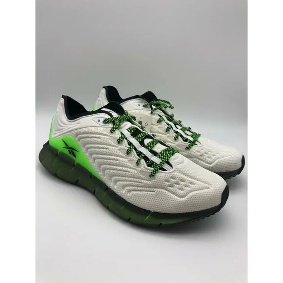 Reebok Men’s Zig Kinetica Running Shoes White/Solar Green FZ3101 Size 10.5