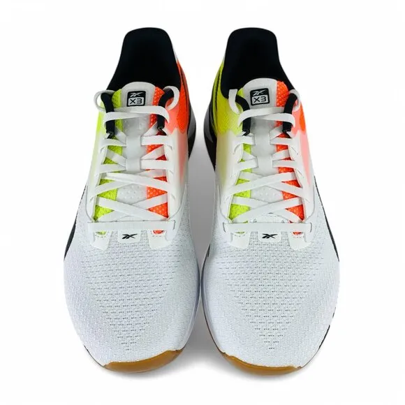 Reebok Nano X3 Mismatched White Orange Flare Yellow Men's Training Shoes HP6073