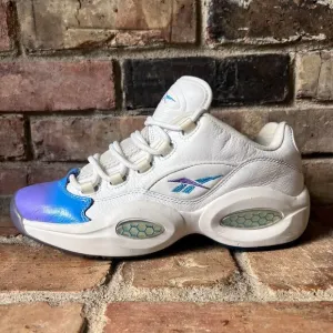 Reebok Question Low Glitch White Blue Purple Mens 8 Shoes Sneakers Allen Iverson