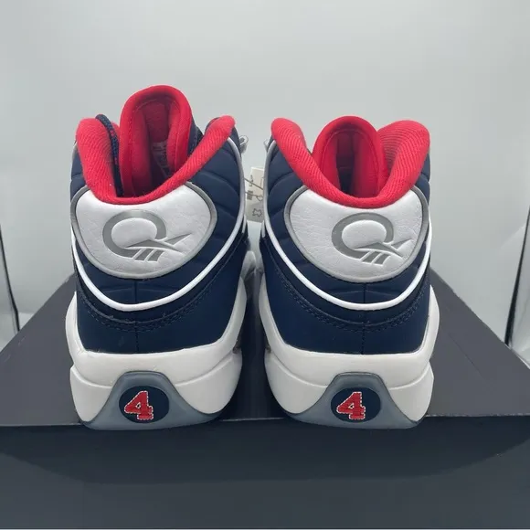Reebok Question Mid USA H01281 Vector Navy White Vector Red Men’s Shoes NEW.
