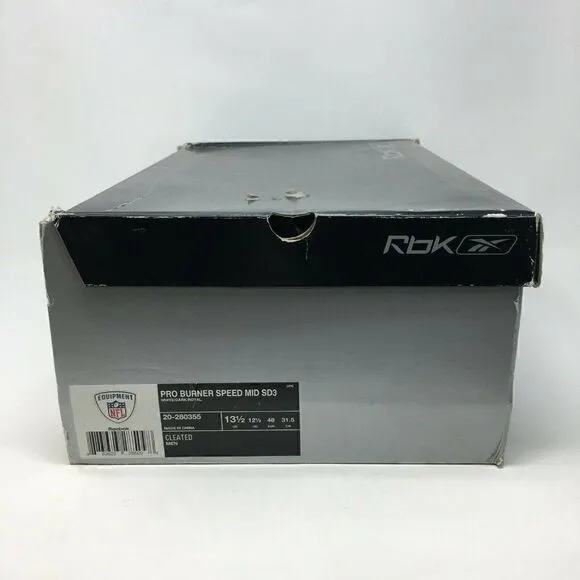 Reebok Men's Cleats Blue White Size 13.5 Pro Burner Speed Mid SD3 Football Shoes