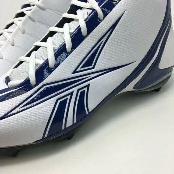 Reebok Men's Cleats Blue White Size 13.5 Pro Burner Speed Mid SD3 Football Shoes