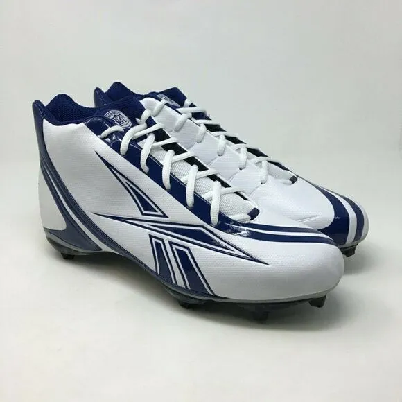 Reebok Men's Cleats Blue White Size 13.5 Pro Burner Speed Mid SD3 Football Shoes
