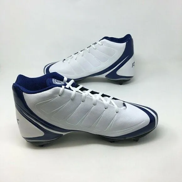 Reebok Men's Cleats Blue White Size 13.5 Pro Burner Speed Mid SD3 Football Shoes
