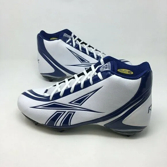 Reebok Men's Cleats Blue White Size 13.5 Pro Burner Speed Mid SD3 Football Shoes
