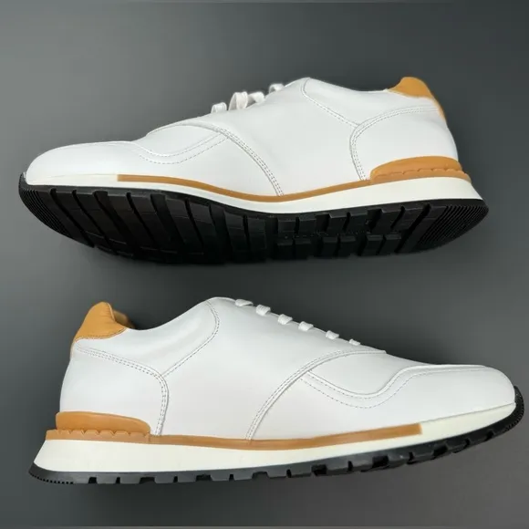 R.M. Williams Men's Fitzroy White/Nappa Leather Lace Up Shoes. NWT. Size- 9