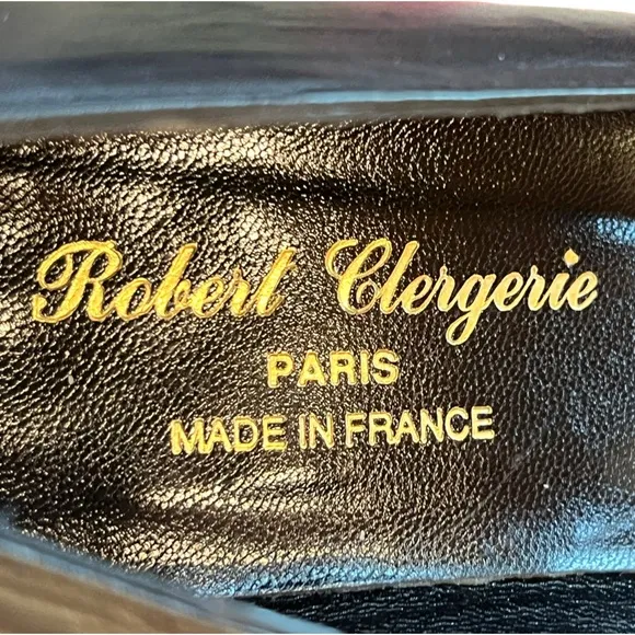 Robert Clergery black leather shoes made in Paris France. Size 7
