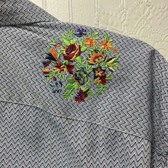 ROBERT GRAHAM Long Sleeve Embroidered Dress Shirt