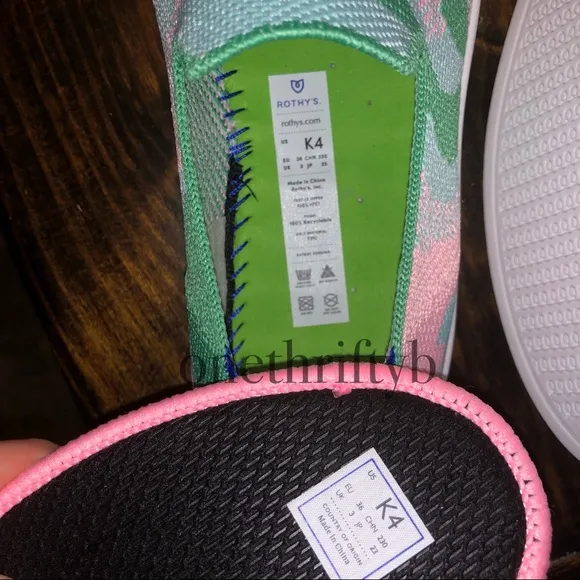 Rothy’s Cotton Candy Kids Sneakers 4 NIB