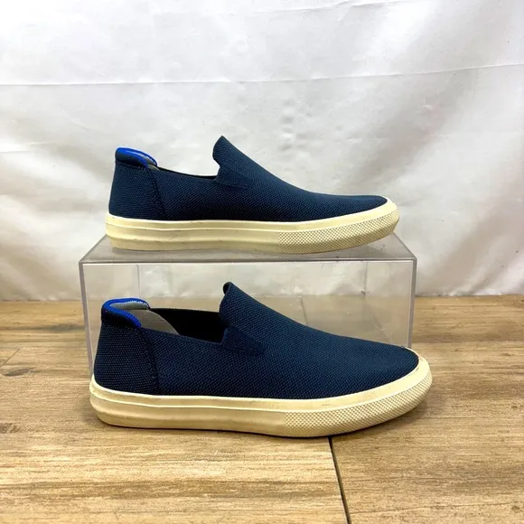 Rothy's Navy Blue City Slip On Sneakers Shoes  Washable Unisex W 8.5 / M 7