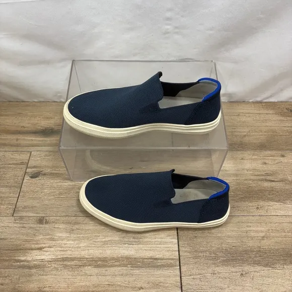 Rothy's Navy Blue City Slip On Sneakers Shoes  Washable Unisex W 8.5 / M 7
