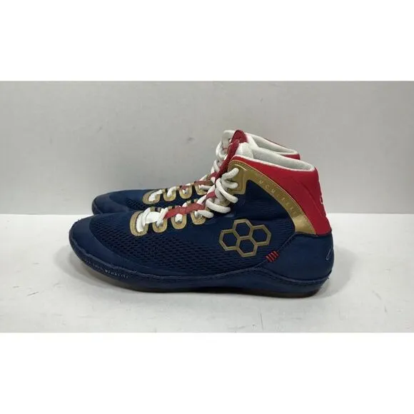 Rudis Kenny Monday Wrestling Shoes Men’s Size 9.5 Blue Red Gold