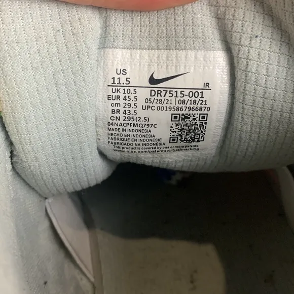 S177 Travis Scott x Nike Air‎ Trainer 1 Gray Men’s size 11.5