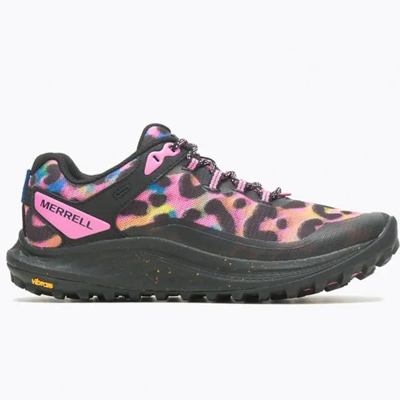 SALE new Merrell Womens  Antora 3 Sepia Leopard Trail Running Shoes Sneakers 5S3