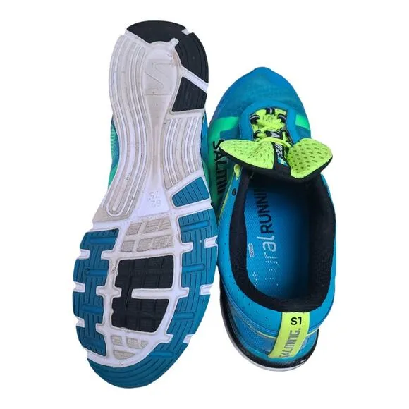 Salming Blue Green Yellow Speed S1 Running Shoes Sneakers Men's 10